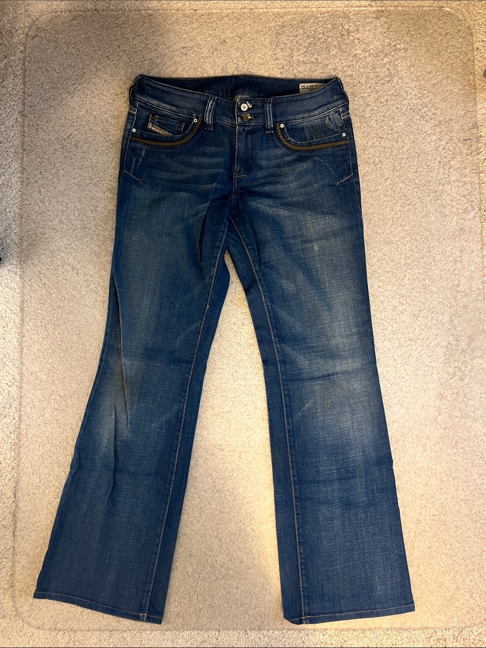 Diesel Women's Dark Blue Wide Leg Jeans